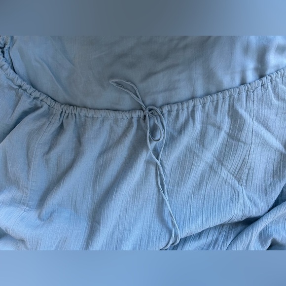 FREE PEOPLE MARINA MINI DRESS BLUE BELL, SQUARE NECKLINE, CRISSCROSS BACK TIE XS - Picture 9 of 16